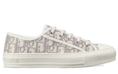 Giày WALK'N'DIOR SNEAKER Gray Stone Dior Oblique Embroidered Cotton