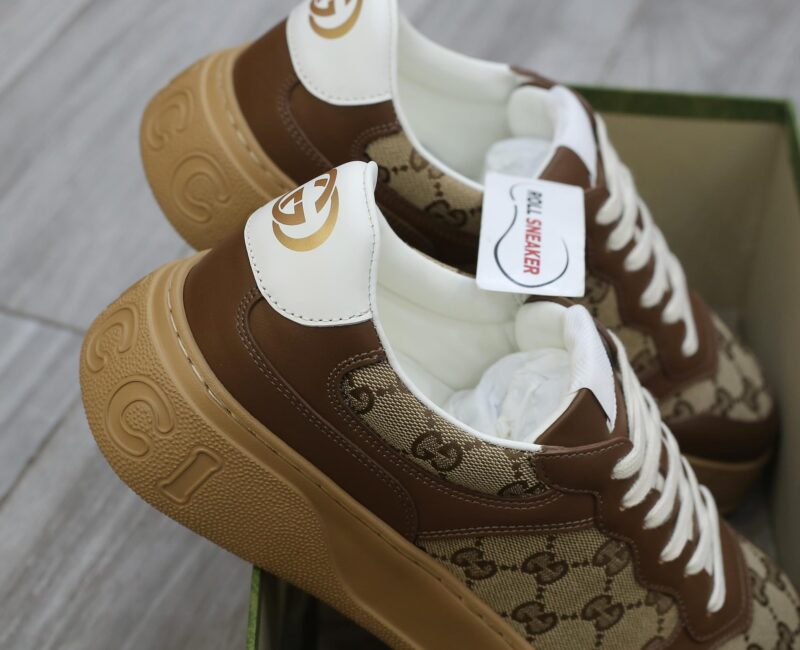 Giày Gucci GG Sneaker Brown leather họa tiết Orignal GG canvas Best Qualitygg-canvas-best-quality