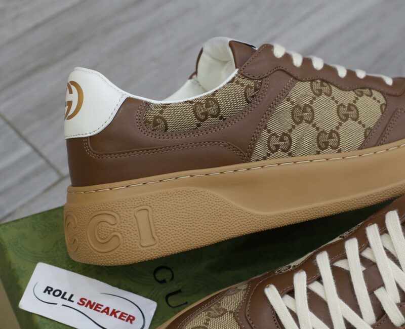 Giày Gucci GG Sneaker Brown leather họa tiết Orignal GG canvas Best Quality