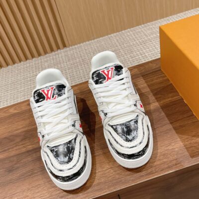 Giày Louis Vuitton Lv Trainer #54 Black Printed Calf Leather