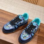 Giày Louis Vuitton Lv Trainer #54 Navy Blue Camouflage Printed Canvas