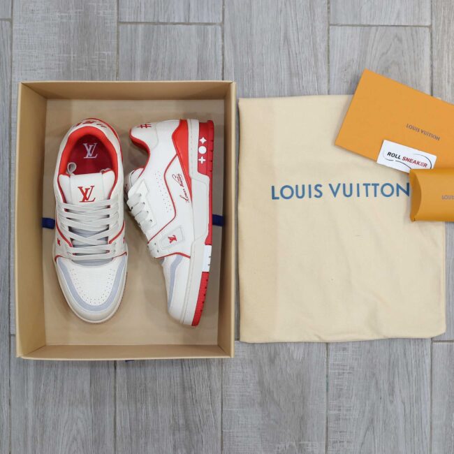 Giày Louis Vuitton Lv Trainer #54 Signature Marine Red Best Quality