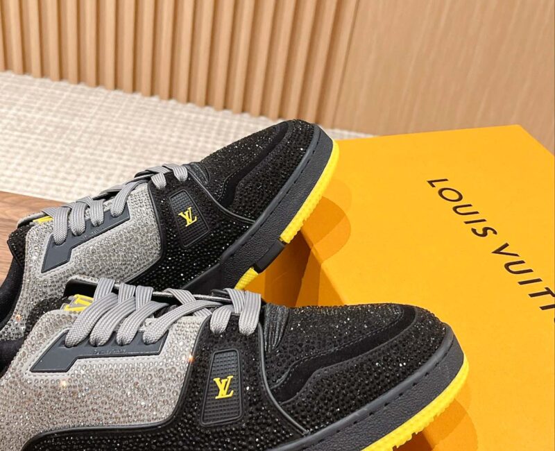 Giày Louis Vuitton Lv Trainer #54 Signature Yellow Black Crystal