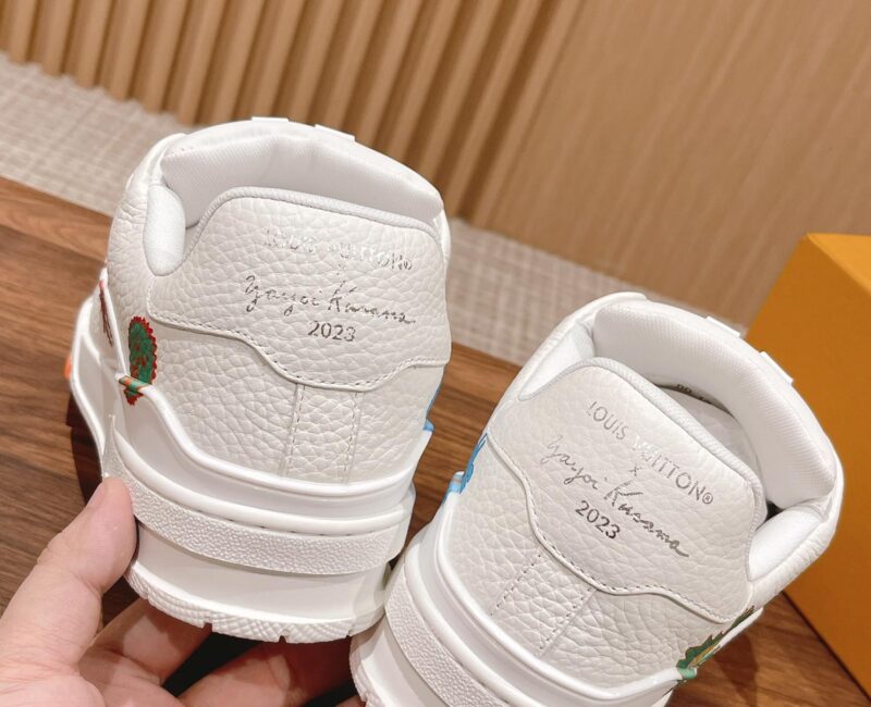 Giày Louis Vuitton x Yayoi Kusama Trainer White Print Best Quality