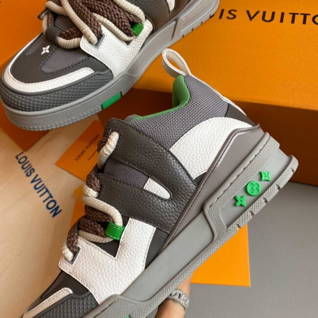 Louis Vuitton LV Skate Sneaker Grey Green Best Quality