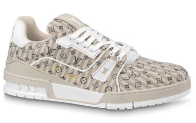 Giày Louis Vuitton Lv Trainer #54 Monogram Sọc Beige