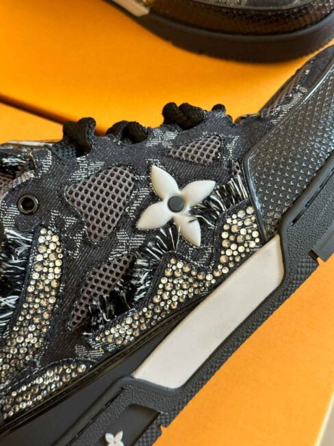 Louis Vuitton Skate Trainer Black Swarovski Monogran Best Quality