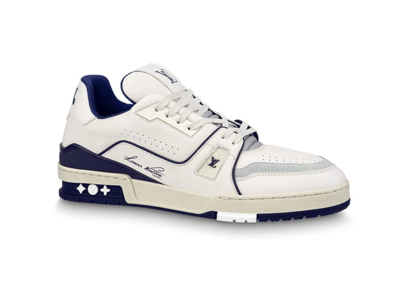 Giày Louis Vuitton Lv Trainer #54 Signature Marine Blue Like Auth