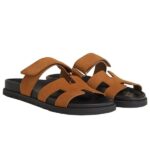 Dép Hermes Chypre Sandal Natural Black Suede Best Quality