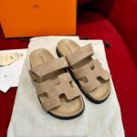 Dép Hermes Chypre Sandal Beige Suede Best Quality