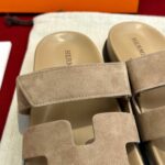 Dép Hermes Chypre Sandal Beige Suede Best Quality