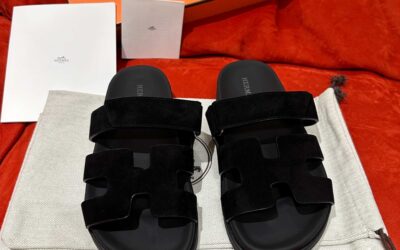 Dép Hermes Chypre Sandal Black Suede Best Quality