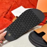 Dép Hermes Chypre Sandal Natural Black Epsom Leather Best Quality