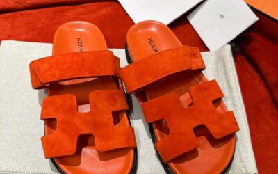 Dép Hermes Chypre Sandal Orange Suede