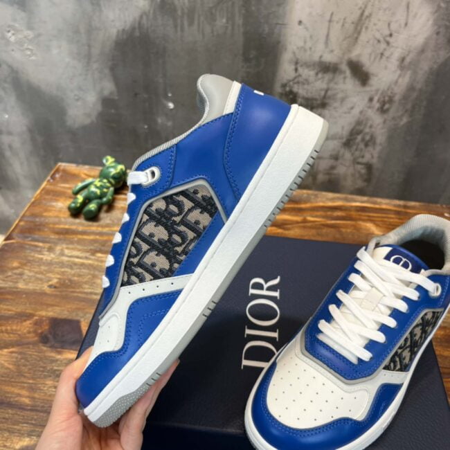 Giày Dior B27 Low Blue Grey White Beige Dior Oblique Jacquard Like Auth