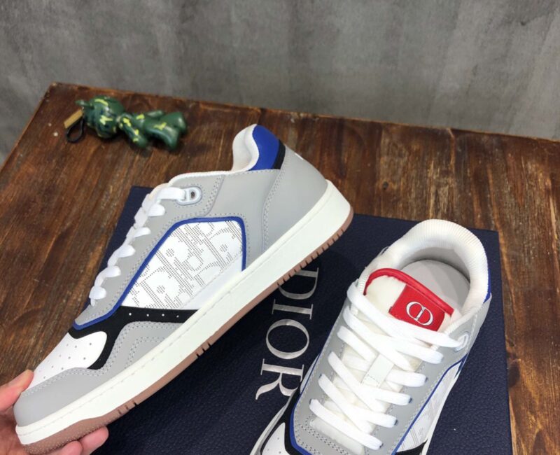 Giày Dior B27 Low ‘Oblique Galaxy Grey Blue Red’ Like Auth