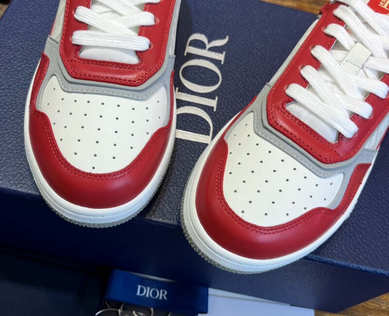 Giày Dior B27 Low Red White Dior Oblique Galaxy Leather with Rabbit Motif Like Auth
