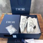 Giày Dior B27 Low White Navy Blue CD Paisley White Dior Oblique Like Auth