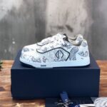 Giày Dior B27 Low White Navy Blue CD Paisley White Dior Oblique Like Auth