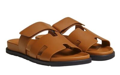 Dép Hermes Chypre Sandal Natural Smooth Calfskin Leather Best Quality