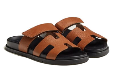 Dép Hermes Chypre Sandal Naturel Black Epsom Leather Best Quality