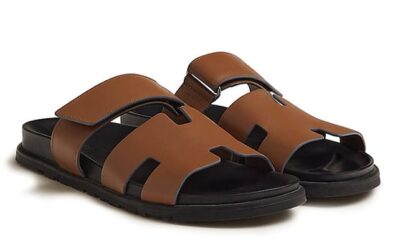 Hermes Chypre Sandal Naturel Black Smooth Calfskin Leather