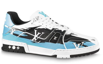 Giày Louis Vuitton LV Trainer#54 Graphic Print White Black Blue Best Quality