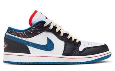 Giày Nike Air Jordan 1 Low ‘White Industrial Blue Siren Red’