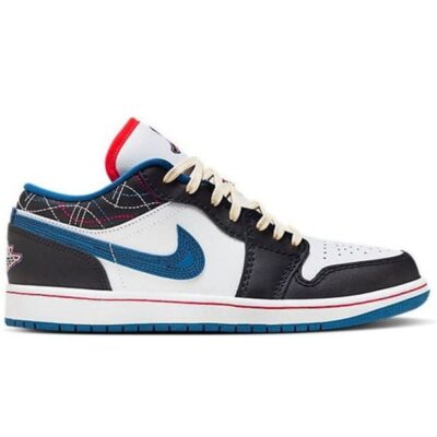 Giày Nike Air Jordan 1 Low ‘White Industrial Blue Siren Red’