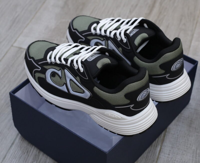 Giày Dior B30 Sneaker Deep Green Mesh and Black Technical Fabric Like Auth