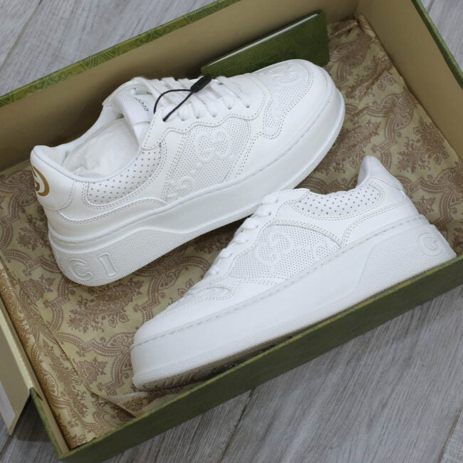 Giày Gucci GG Embossed ‘Full White’ Like Auth