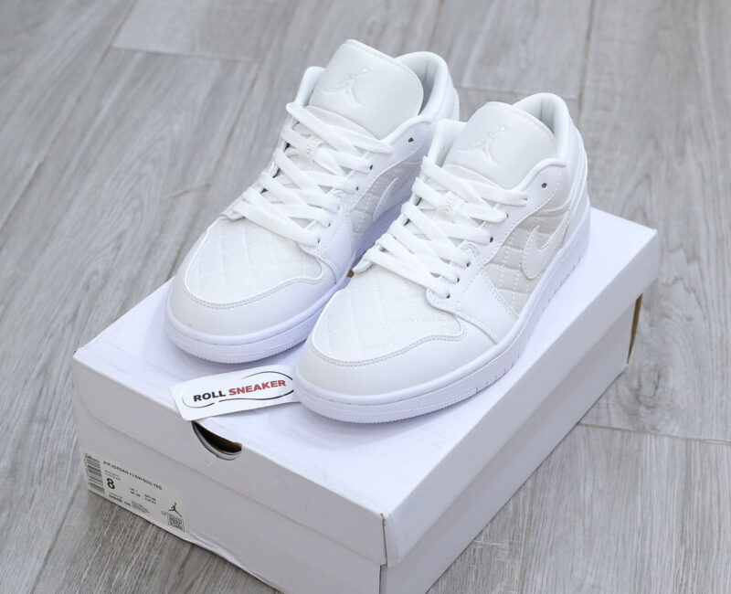 Giày Nike Air Jordan 1 Low ‘Triple White Quilted’ Best Quality