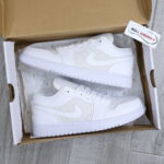 Giày Nike Air Jordan 1 Low ‘Triple White Quilted’ Best Quality