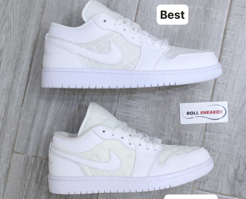 Giày Nike Air Jordan 1 Low ‘Triple White Quilted’ Best Quality