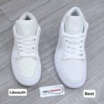 Giày Nike Air Jordan 1 Low ‘Triple White Quilted’ Best Quality