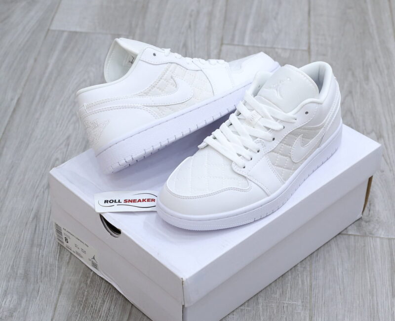 Giày Nike Air Jordan 1 Low ‘Triple White Quilted’ Best Quality