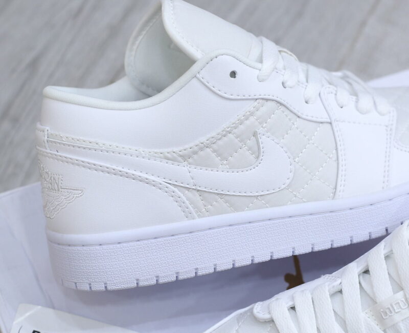 Giày Nike Air Jordan 1 Low ‘Triple White Quilted’ Best Quality