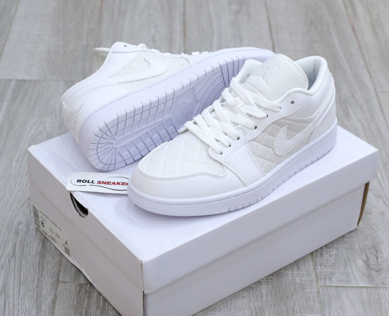 Giày Nike Air Jordan 1 Low ‘Triple White Quilted’ Best Quality