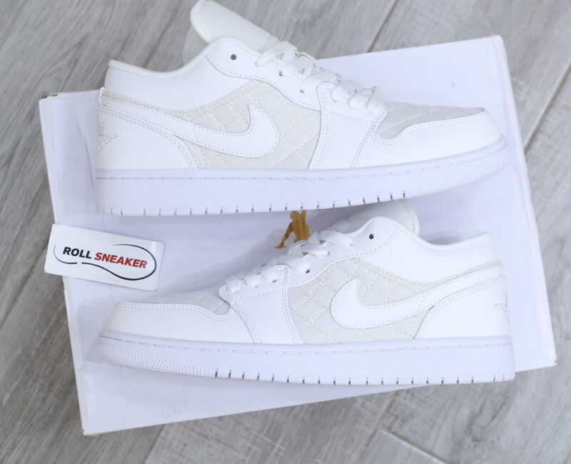 Giày Nike Air Jordan 1 Low ‘Triple White Quilted’ Best Quality