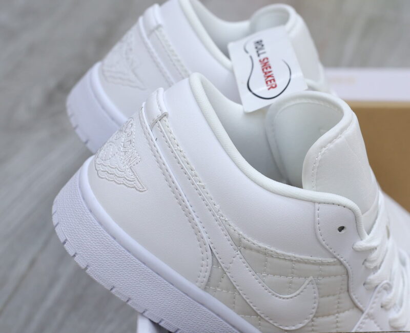 Giày Nike Air Jordan 1 Low ‘Triple White Quilted’ Best Quality