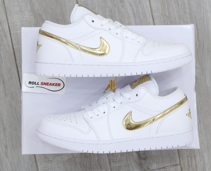 Giày Nike Air Jordan 1 Low White Metallic Gold Best Quality