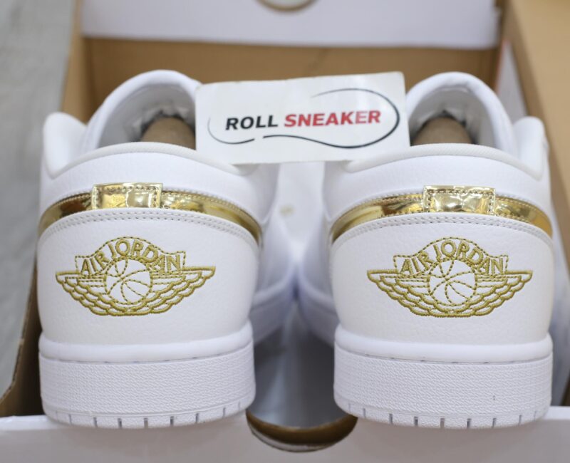 Giày Nike Air Jordan 1 Low White Metallic Gold Best Quality