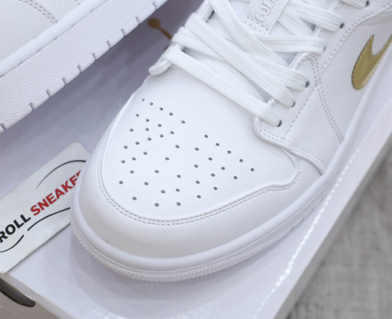 Giày Nike Air Jordan 1 Low White Metallic Gold Best Quality