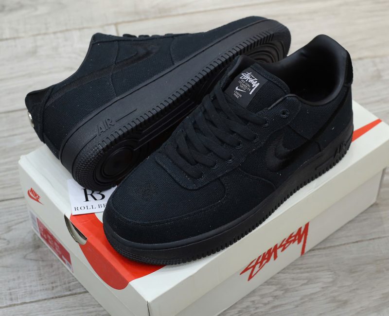 Giày Nike Stussy x Air Force 1 Low ‘Triple Black’ Best Quality