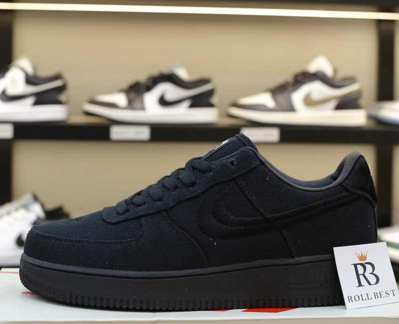 Giày Nike Stussy x Air Force 1 Low ‘Triple Black’ Best Quality