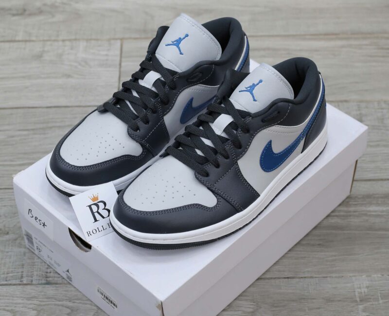 Giày Wmns Air Jordan 1 Low Anthracite Industrial Blue Best Quality