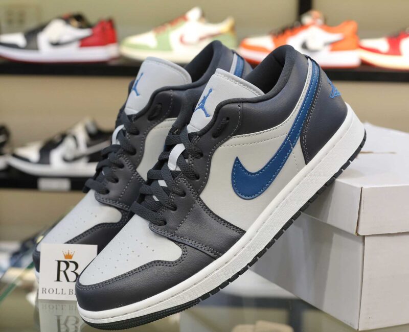 Giày Wmns Air Jordan 1 Low Anthracite Industrial Blue Best Quality