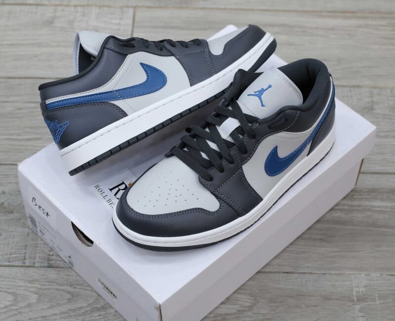 Giày Wmns Air Jordan 1 Low Anthracite Industrial Blue Best Quality