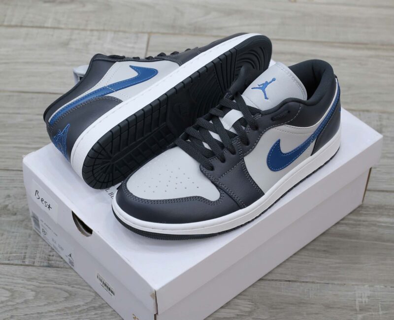 Giày Wmns Air Jordan 1 Low Anthracite Industrial Blue Best Quality