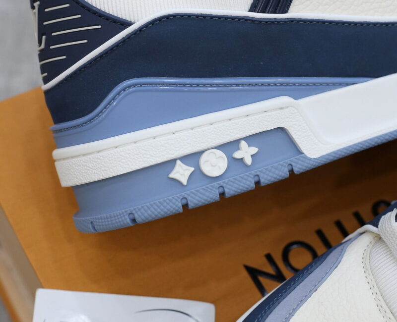 Giày Louis Vuitton LV Trainer Blue Trơn 2023 Best Quality